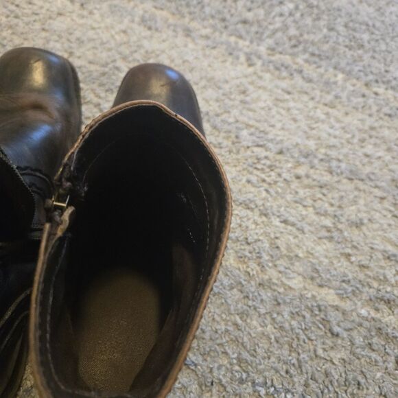 Bed Stu Boots Mens Size 12 Brown Leather Ankle Side Zip  Distressed